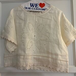 Spell Cream Lace Detail Top